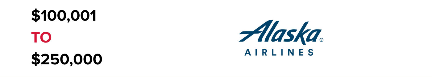 $100,001 to $250,000 Funder: Alaska Airlines.